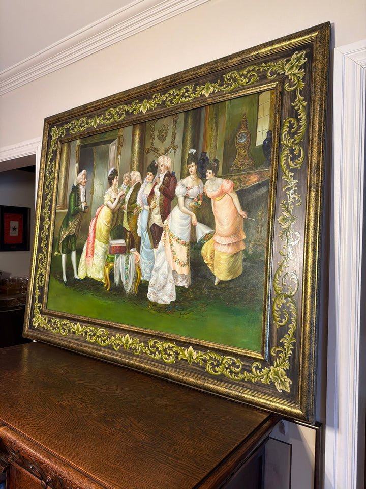 M. Picot Original Ballroom Oil Painting - 60.75 in x 48.75 in