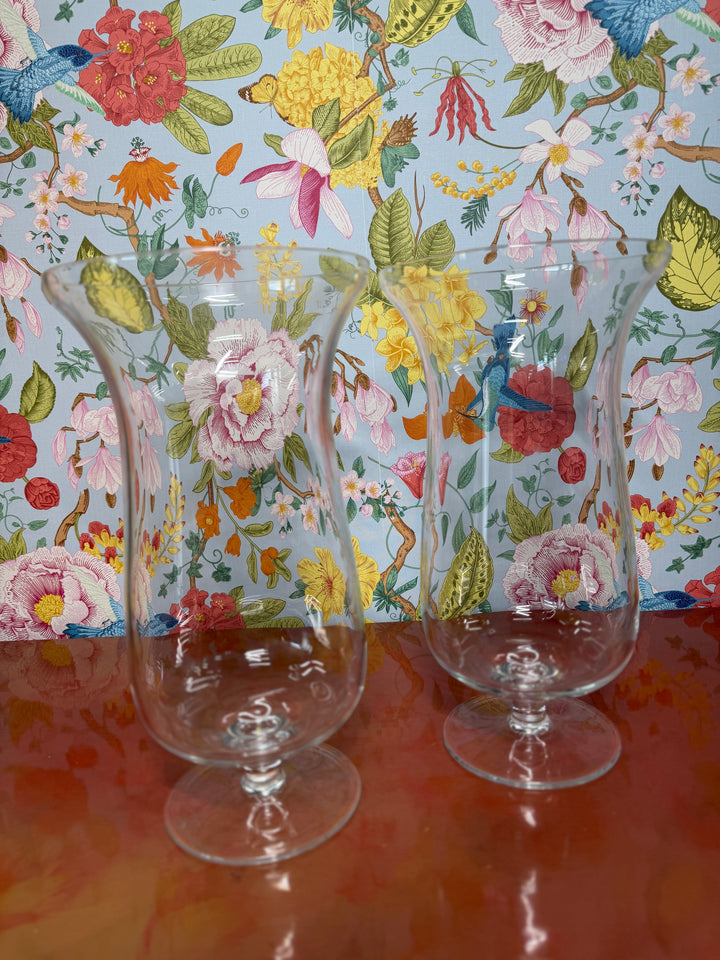 Vintage Tiffany & Co Large Hurricane Vases - Set of 2