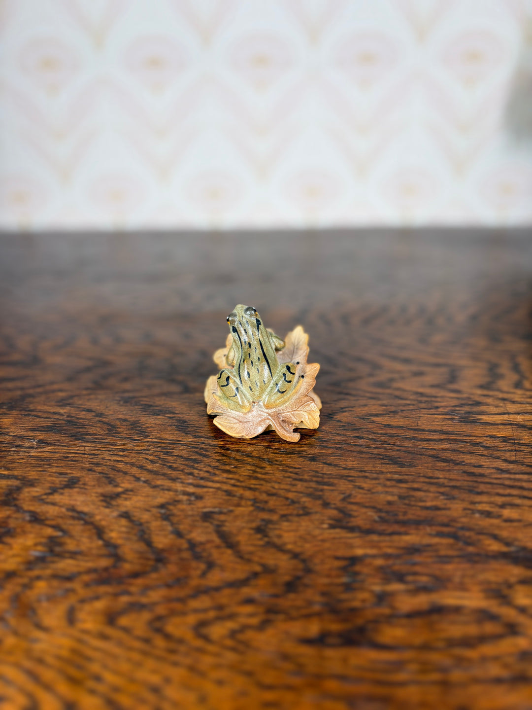 Hand Carved Wooden Frog