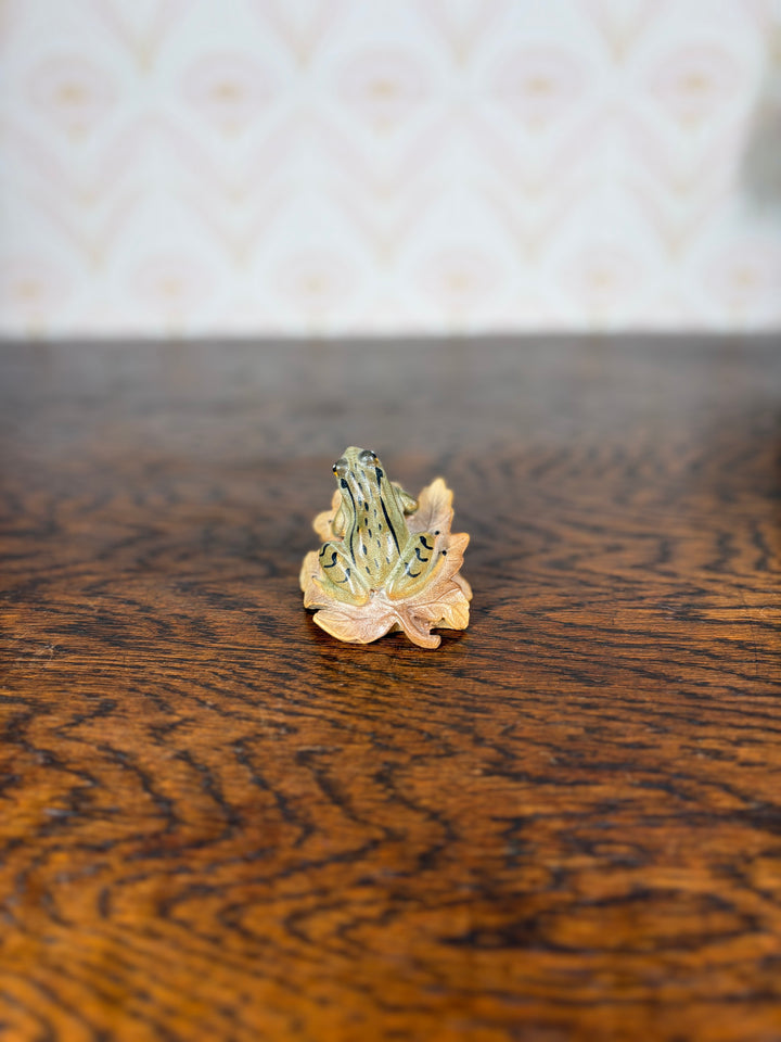 Hand Carved Wooden Frog