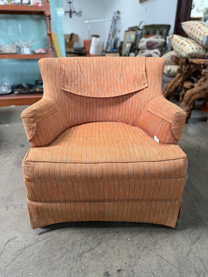 Upholstered Chair - Orange Striped