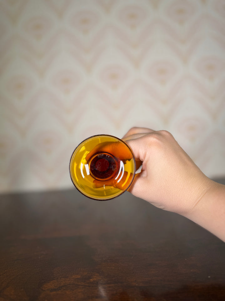 Set of 2 Small Amber Glasses