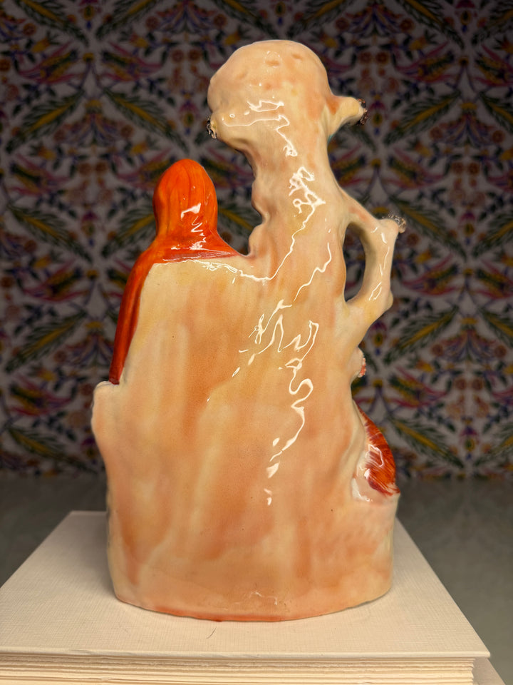 Staffordshire Pottery Little Red Riding Hood Spill Vase