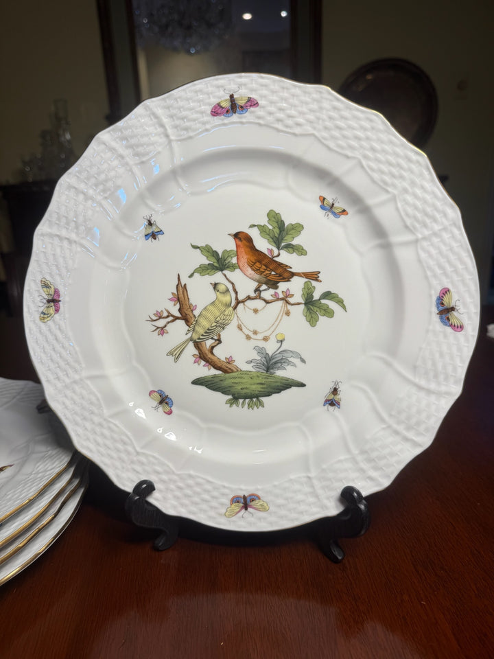 6 Herend Rothschild Dinner Plates (#1527)
