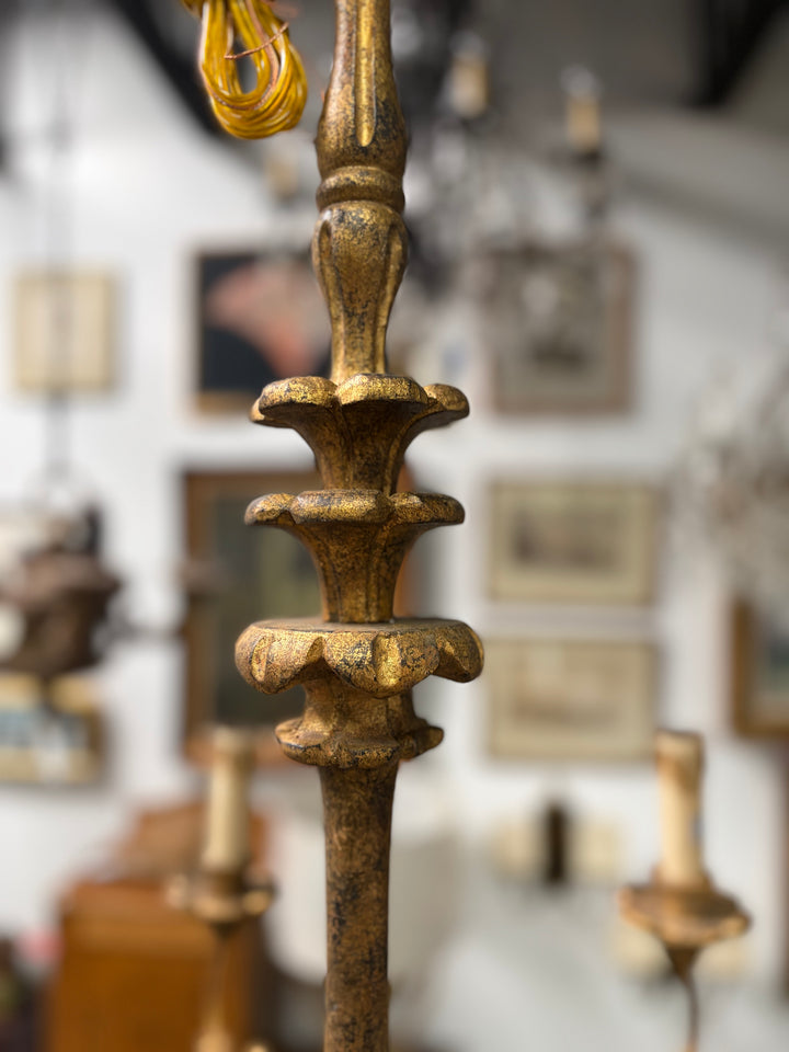Aidan Gray Gold Gilt Five-Arm Candelabra Chandelier