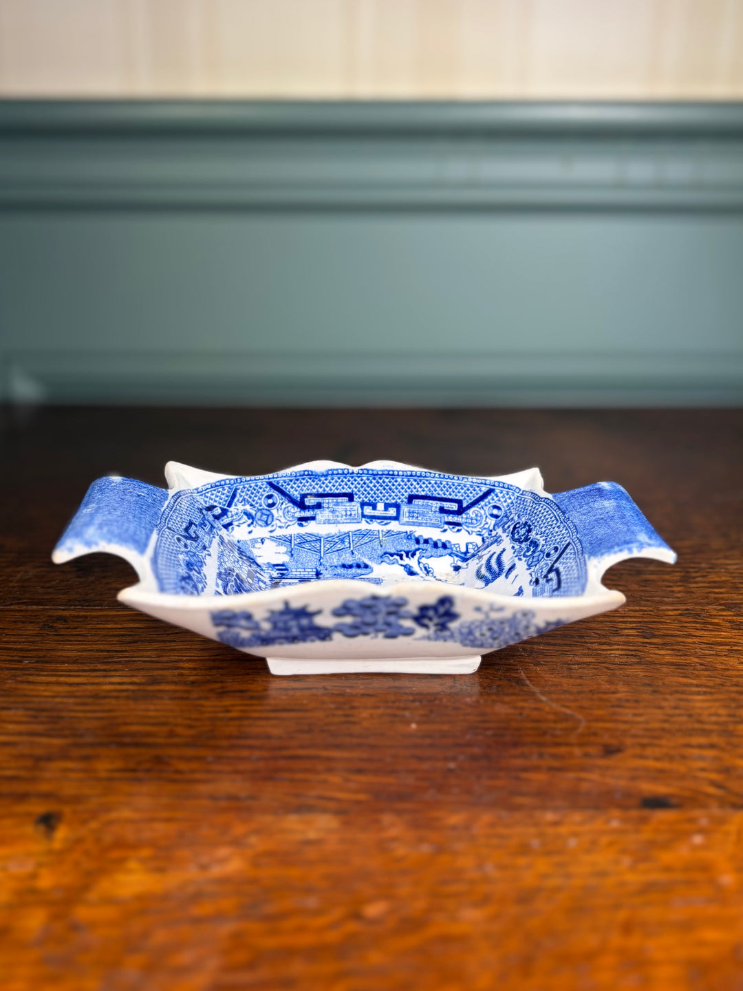Blue Willow Antique Trinket Dish
