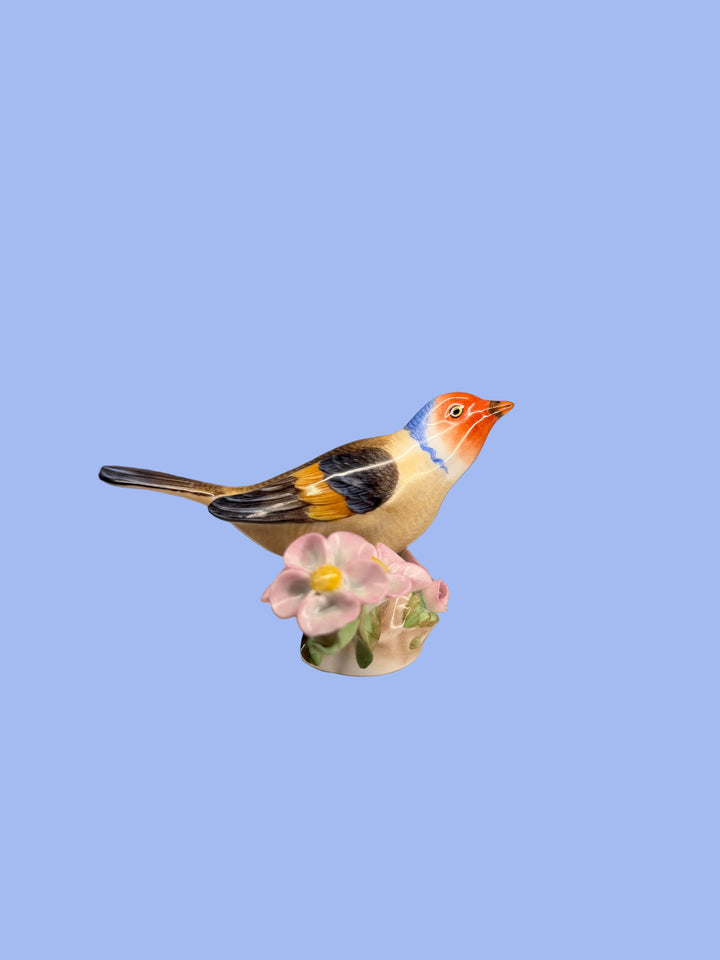 Herend Porcelain Songbird Figurine on Floral Base