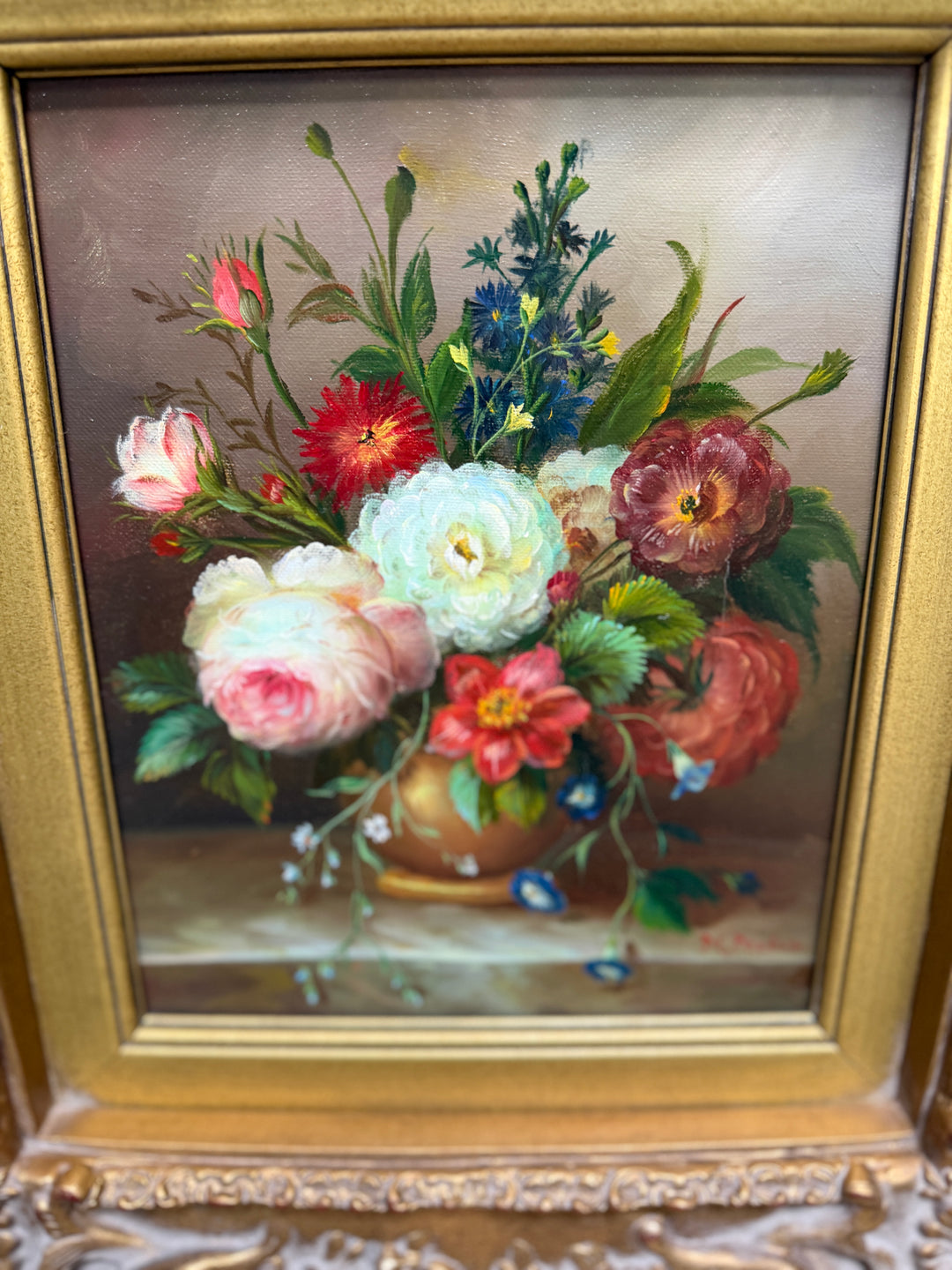 Moody Floral Original Oil Painting