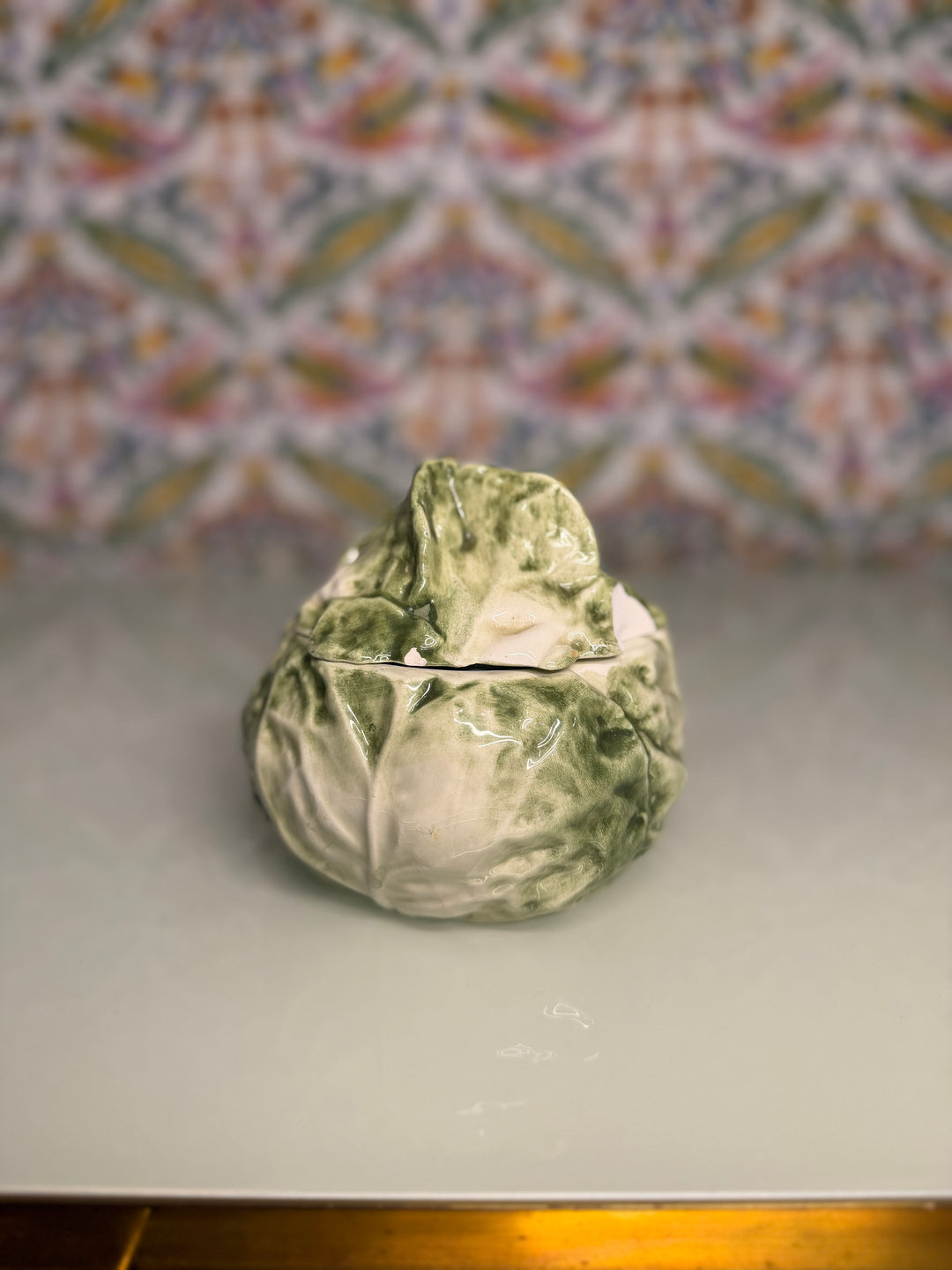 Ceramic Cabbage-Form Lidded Small Tureen