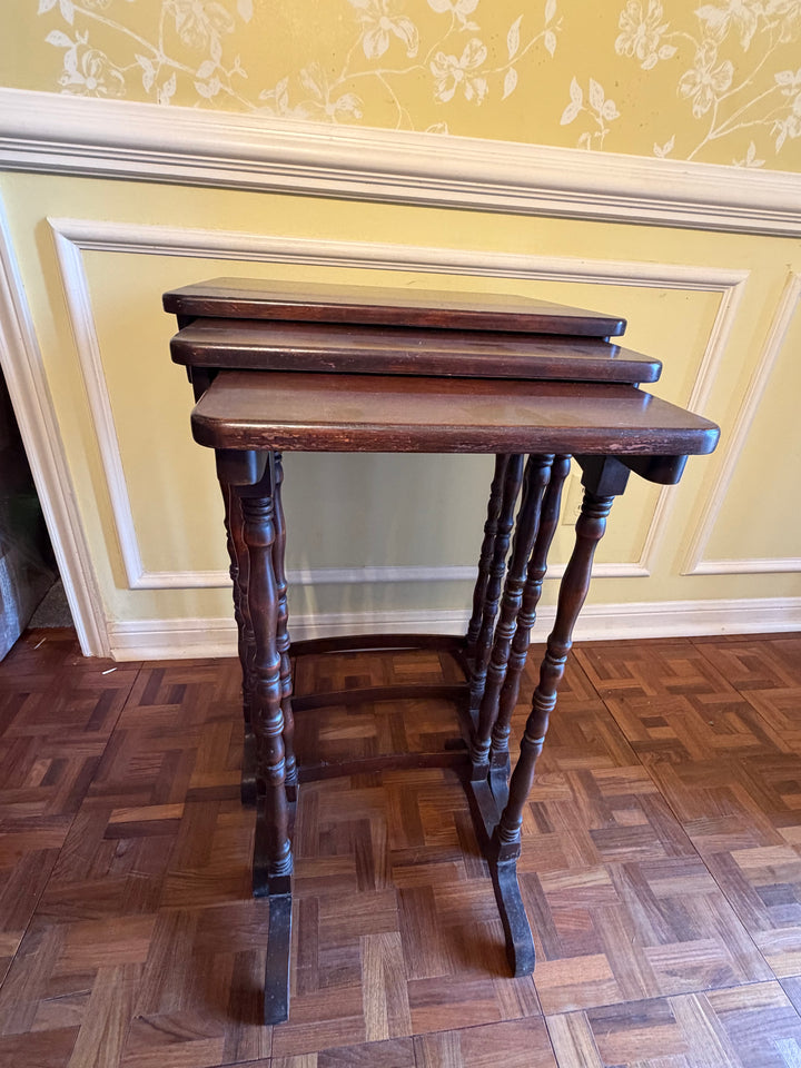 3 Stack Mahogany Nesting Tables