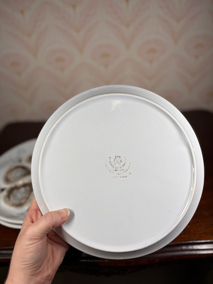 Set of Three Porcelain Oyster Plates