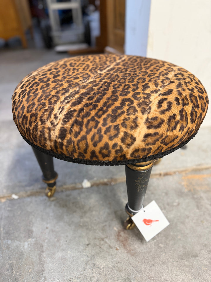 Antique Footstool on Wheels