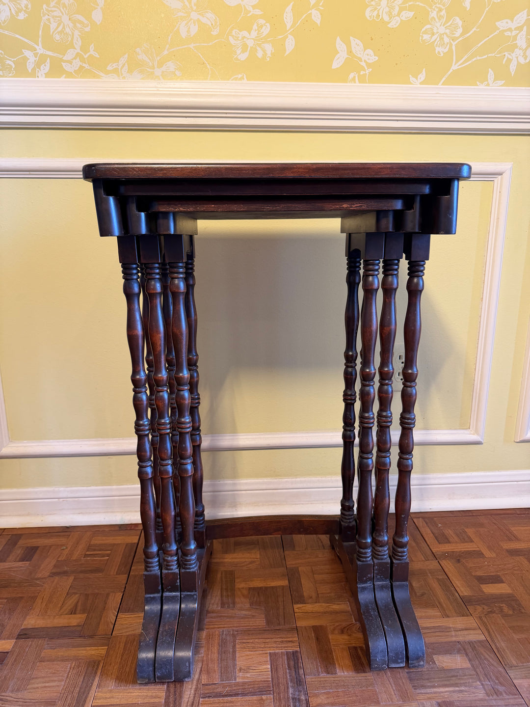 3 Stack Mahogany Nesting Tables