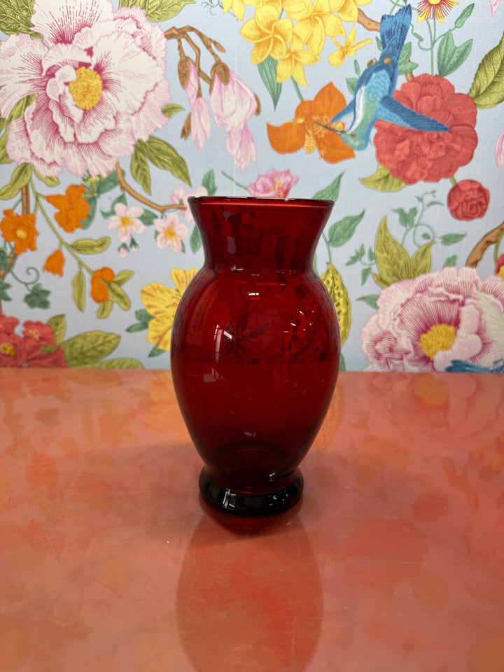 Red Glass Vase