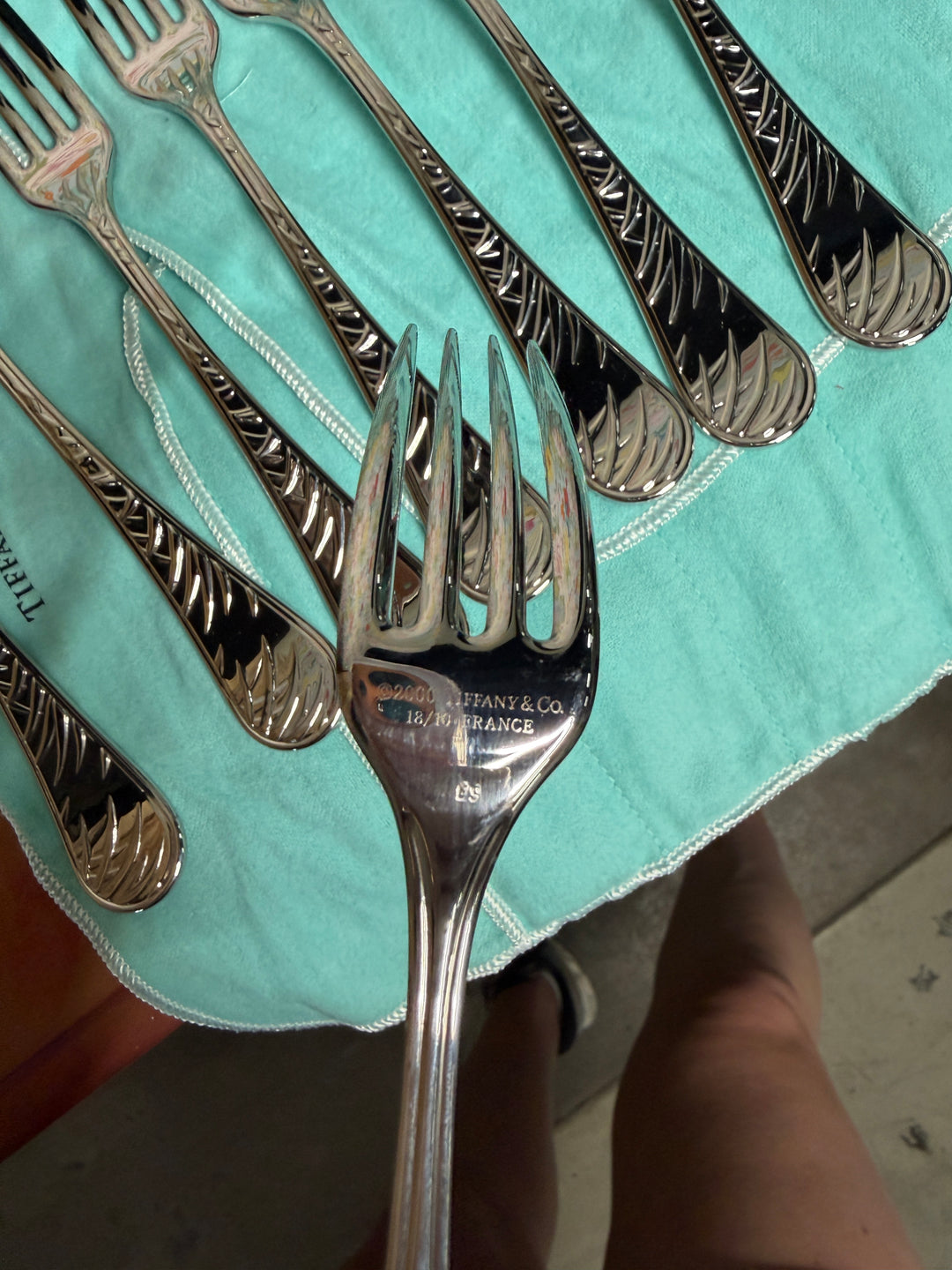 Vintage Tiffany & Co - Set of 16 Stainless Steel Dinner Forks / 16 Salad Forks