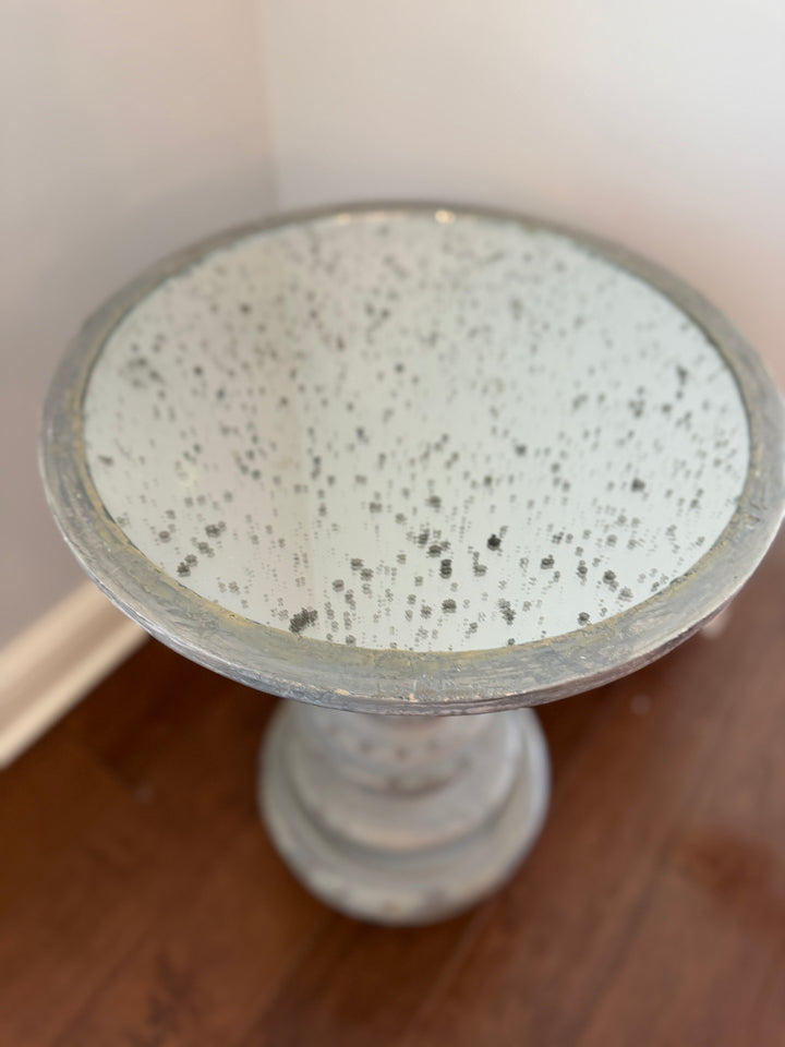 Mercury Glass Pedestal Candle Holder