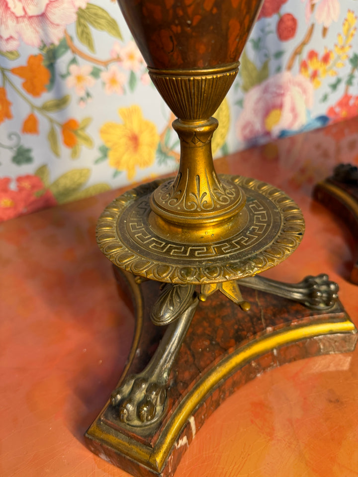 Marble Base Candelabras - Set of 2