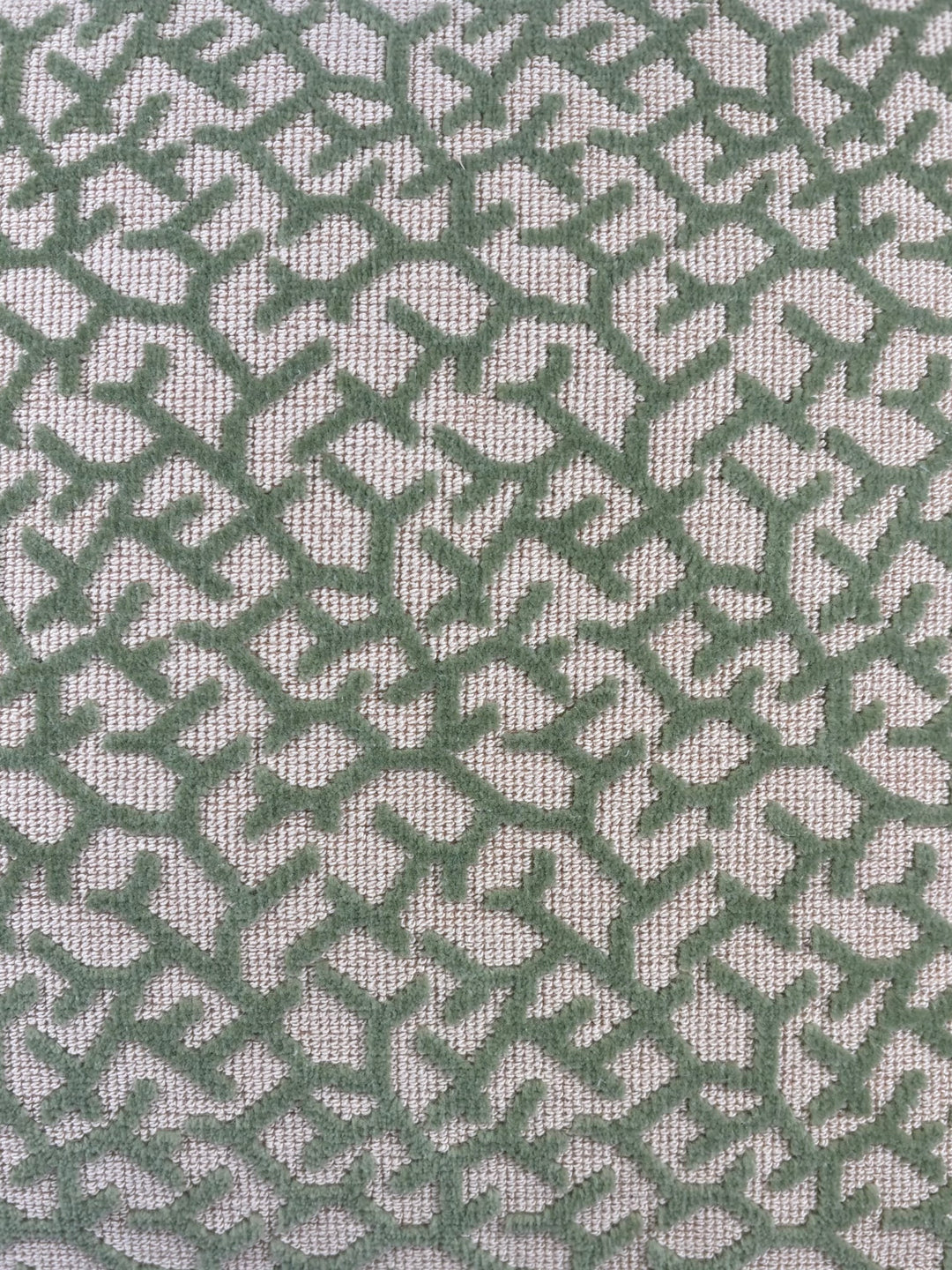Green & Cream Geometric Needlepoint Throw Pillow