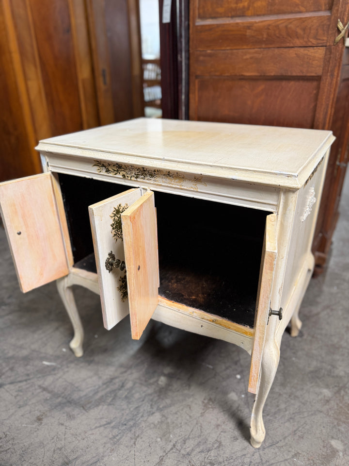 Small Antique Four Door Painted Cabinet