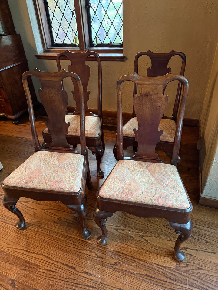 Circa 1720s - 1740s Set of Four George II Side Chairs