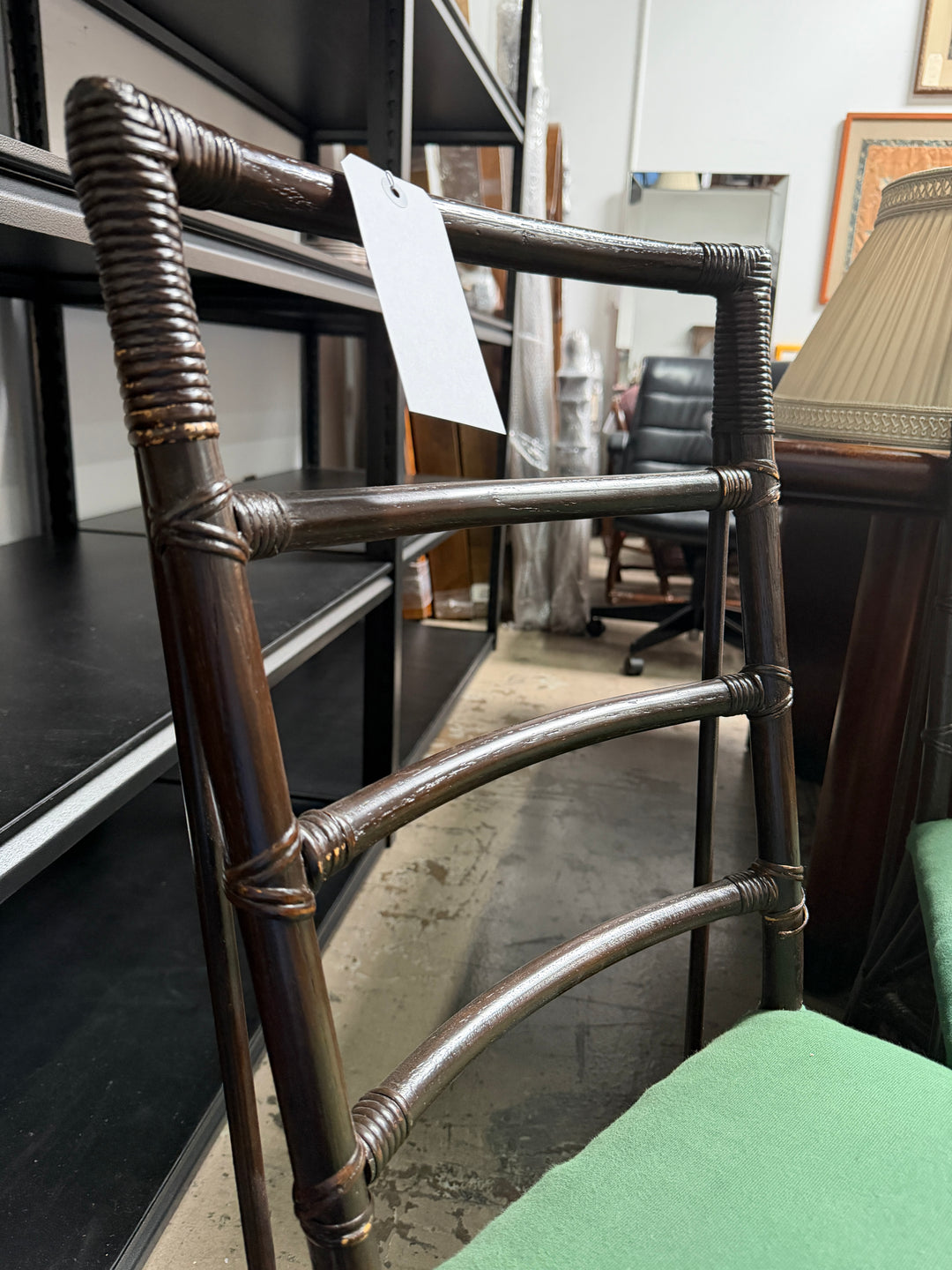 Set of 4 Vintage Dark Bamboo Chairs