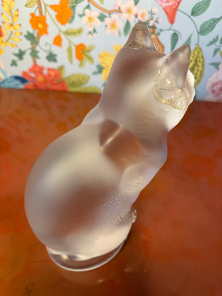 Lalique Cat with Double Chipped Ear