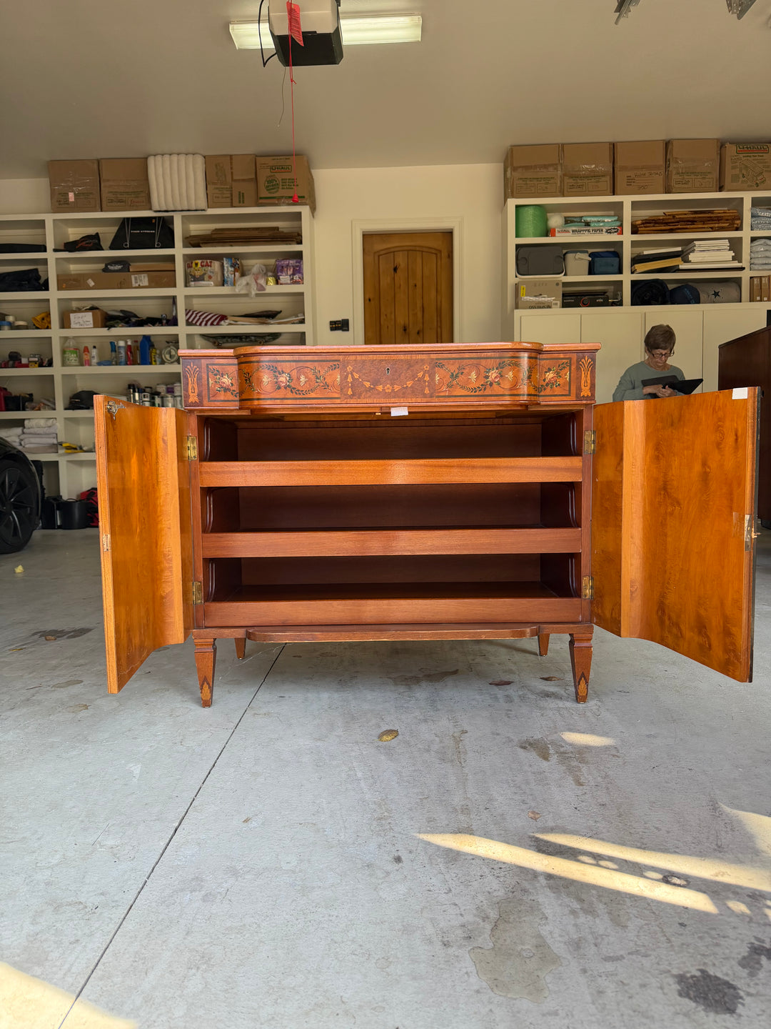 19th Century Hand-Painted Satin Wood Antique Satinwood Cabinet