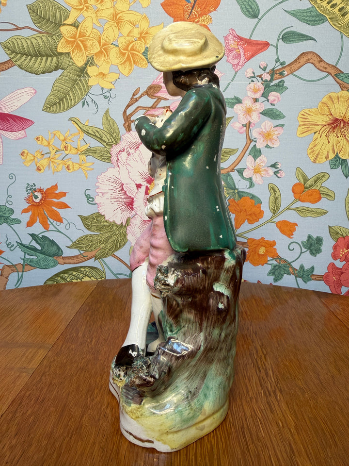 Staffordshire Man holding dog