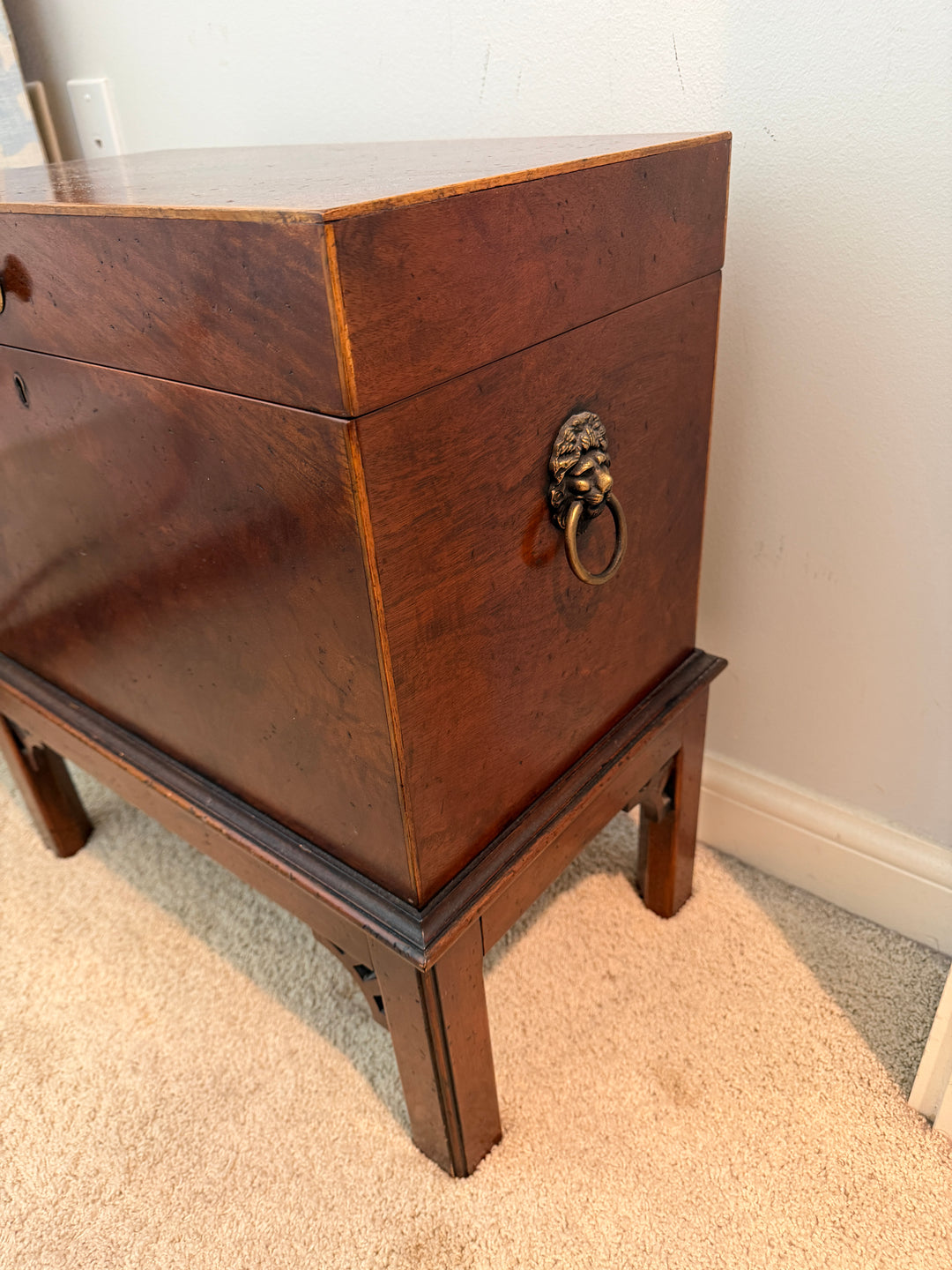 Mahogany Cellarette or Wine Chest on Stand
