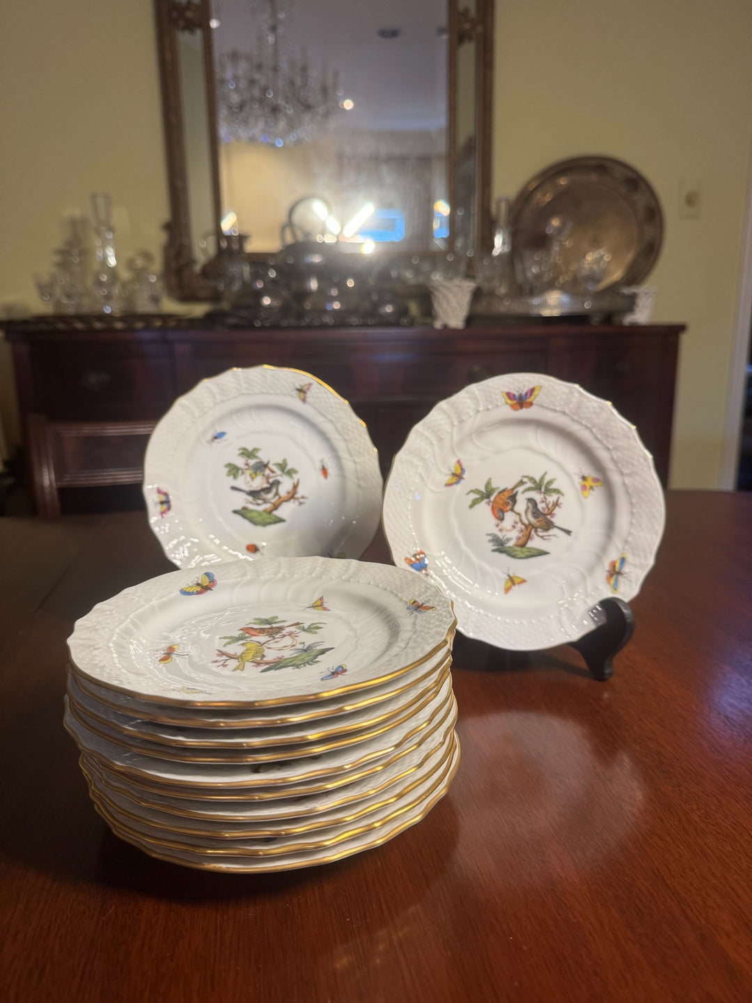 12 Herend Rothshild Bread and Butter Plates