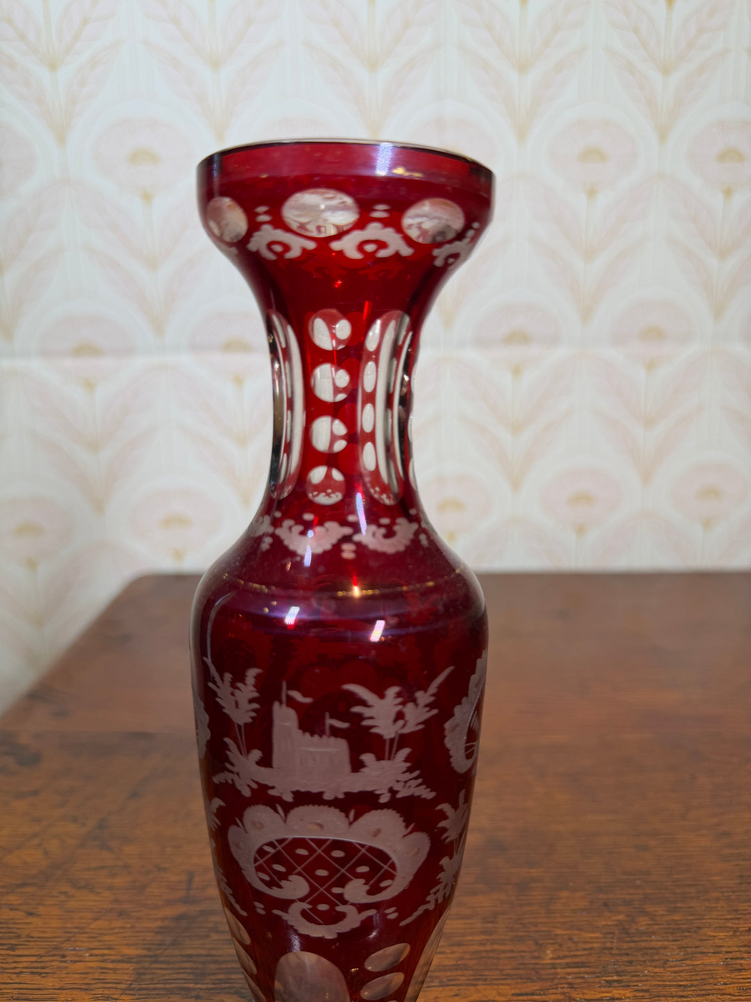 Bohemian Ruby Red Vase
