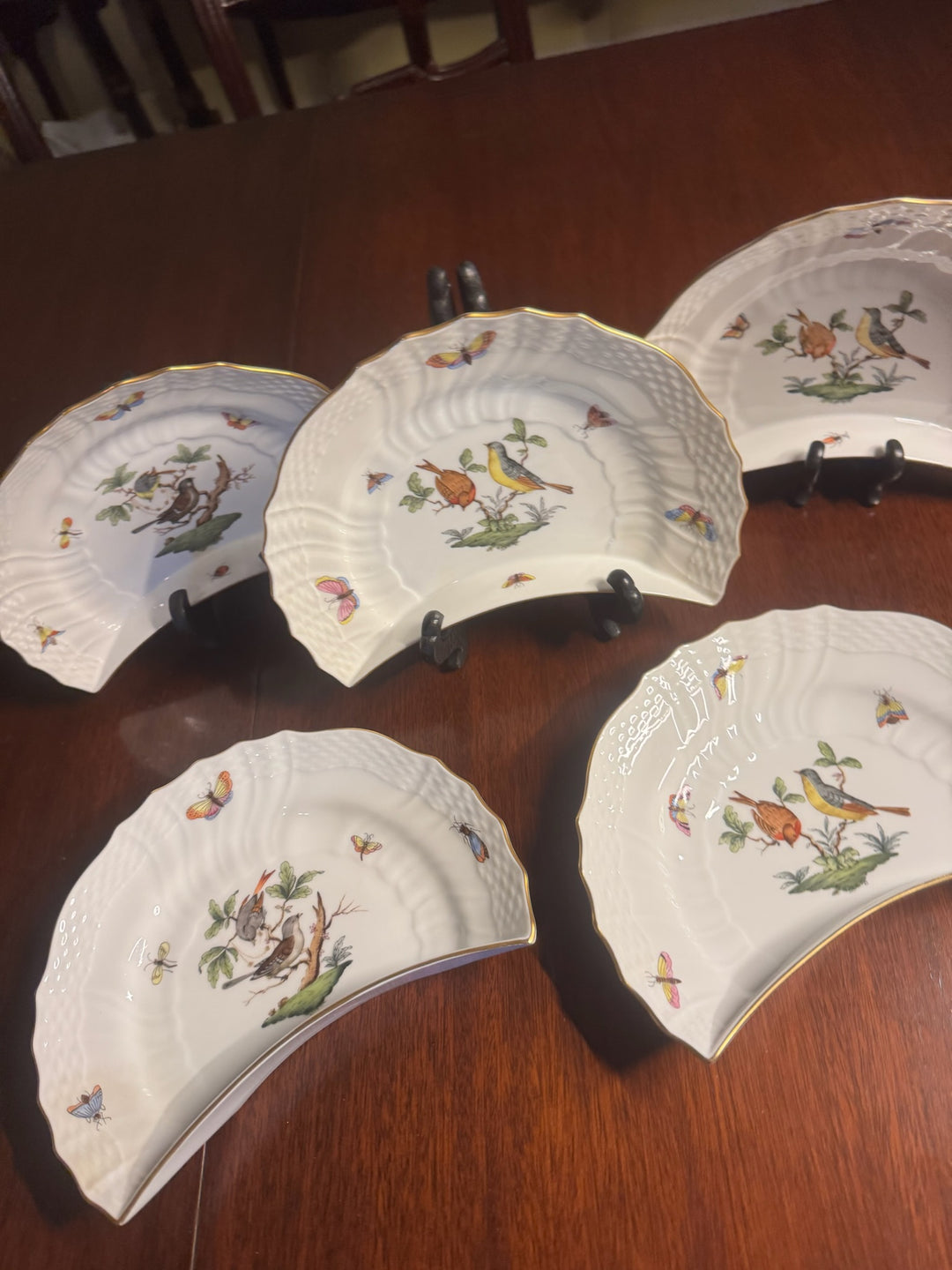 5 Herend Rothschild Salad Plates (#1530)