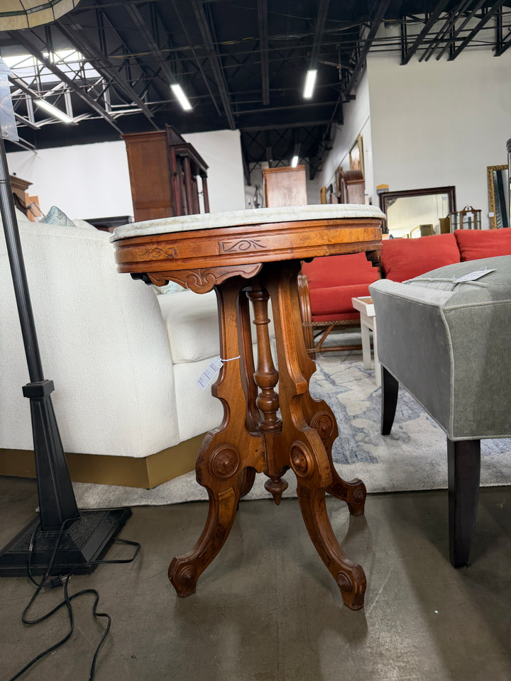 Antique Marble Top Side Table