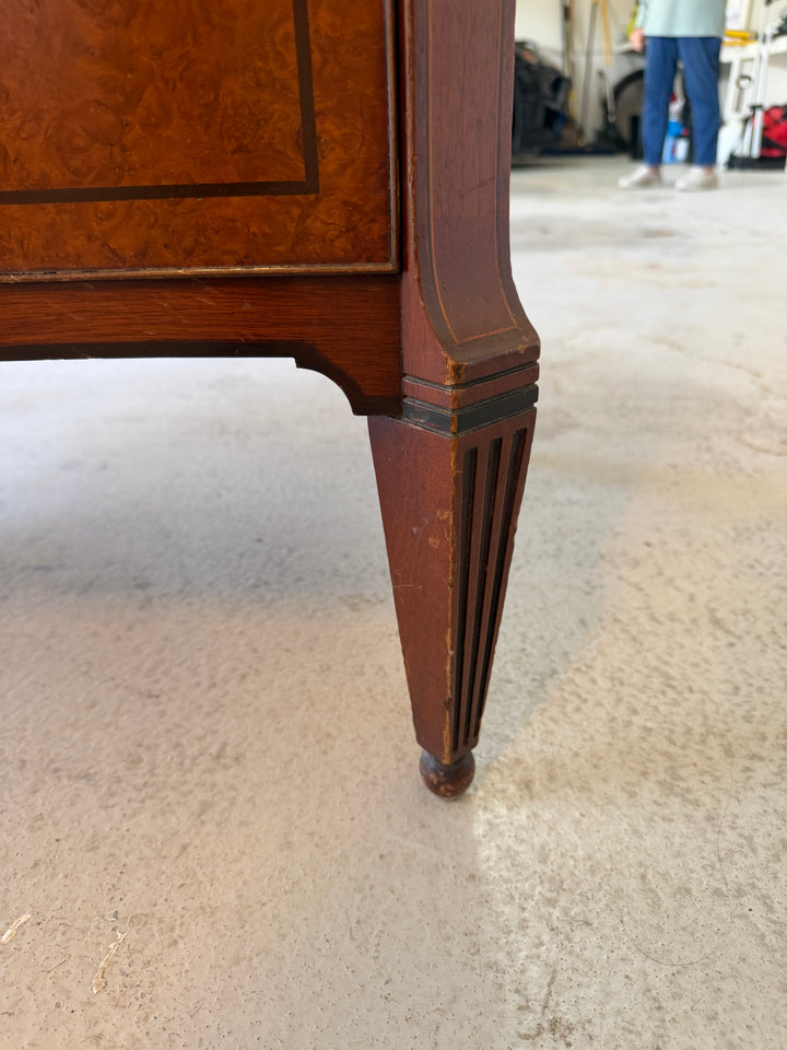 19th Century Hand-Painted Satin Wood Secretary Desk and Dresser