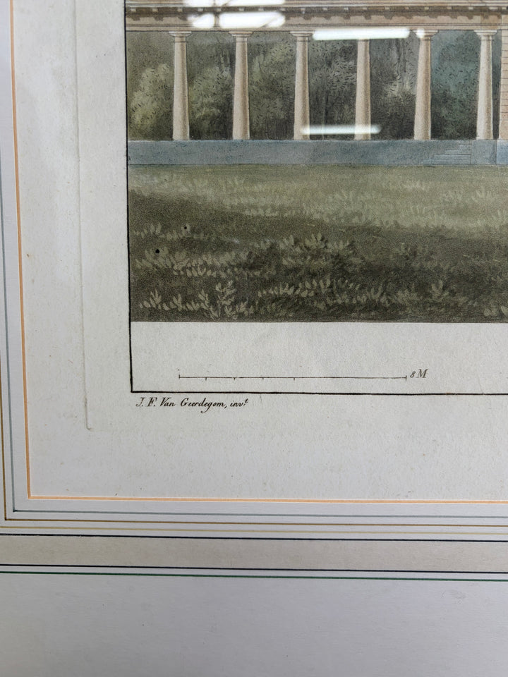 Framed Architectural Print – Château à St. André, Vue du Côté du Jardin