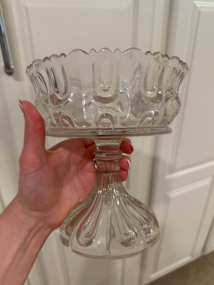 Pressed Glass Pedestal Compote
