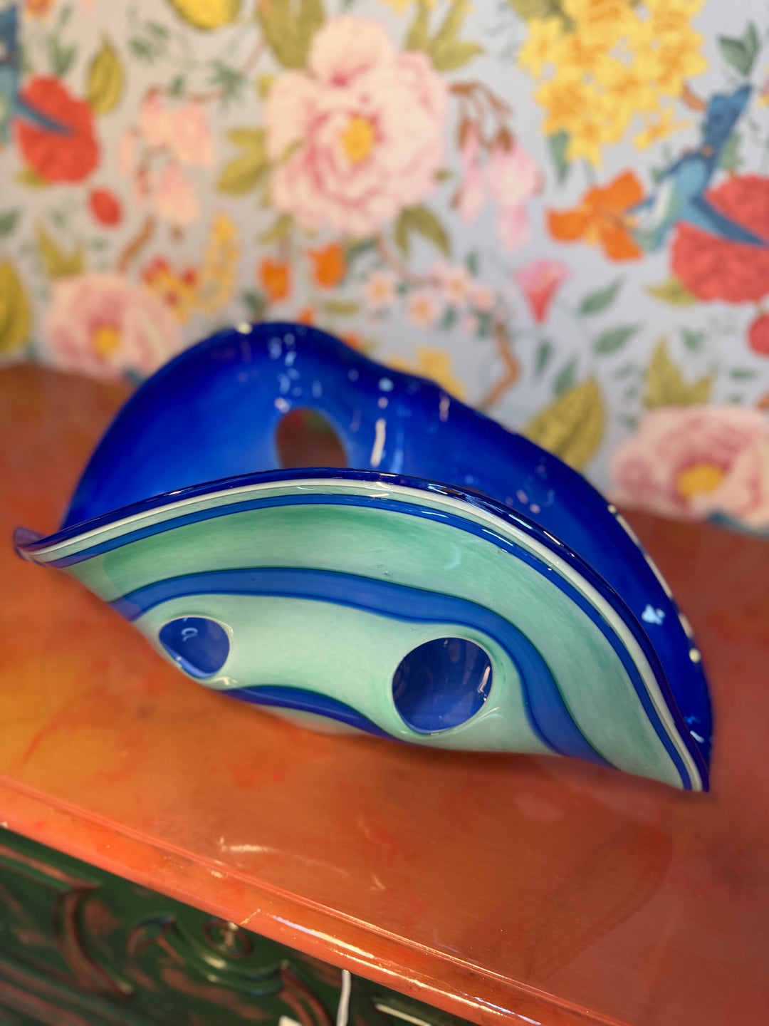 Blue and Green Glass Sculpture