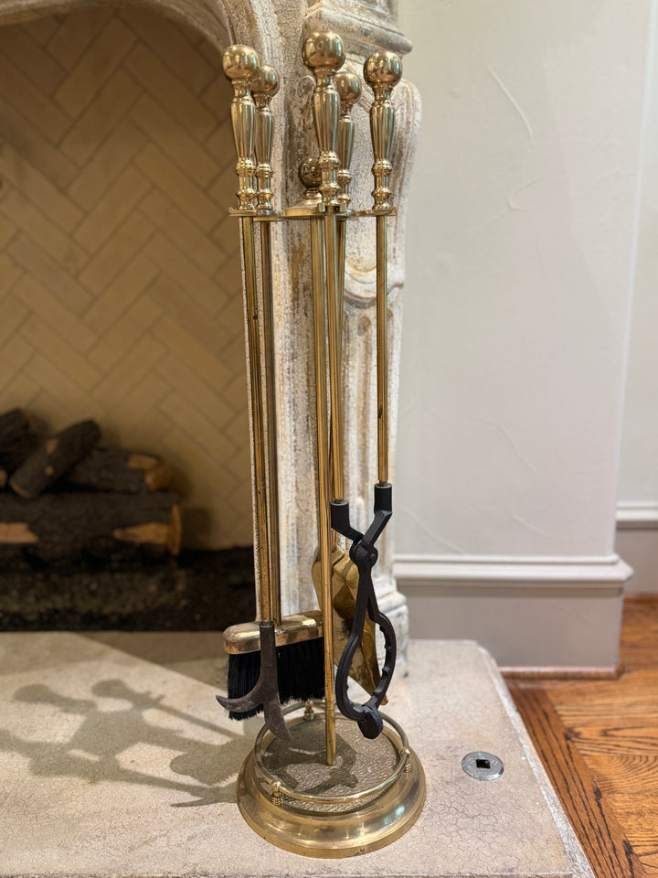 Vintage Brass Fireplace Set (Online Only Item)