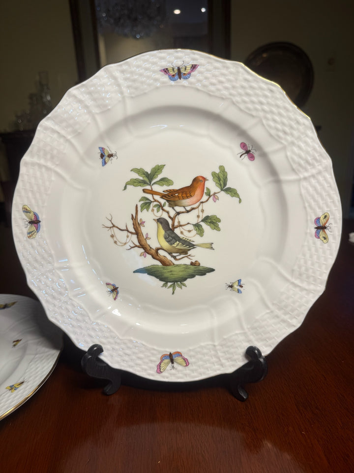 6 Herend Rothschild Dinner Plates (#1527)