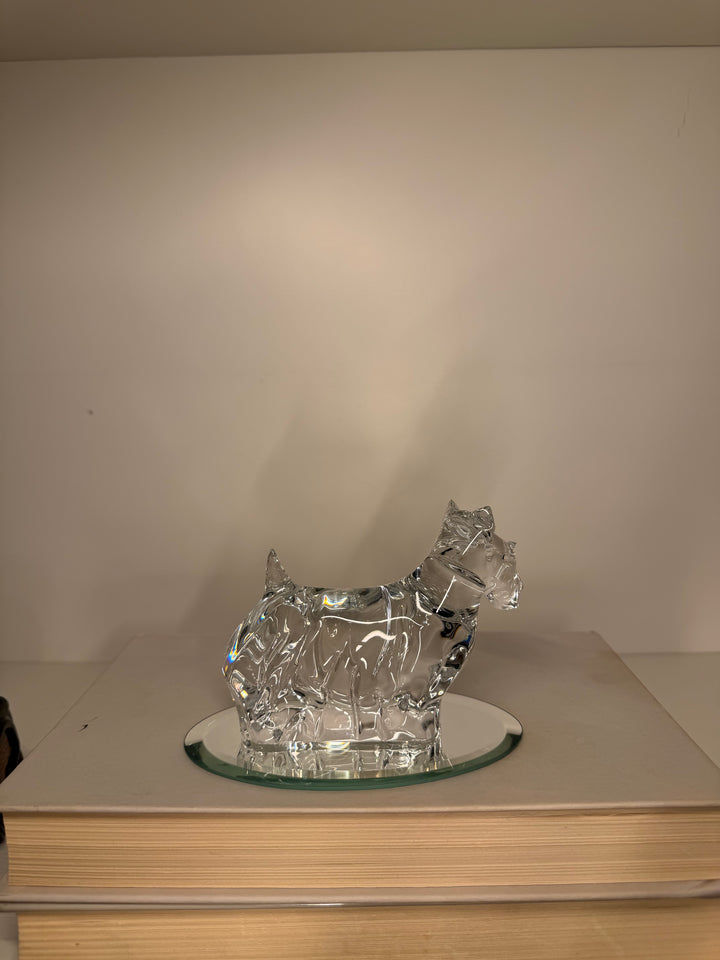 Baccarat Crystal Yorkshire Terrier with Tray