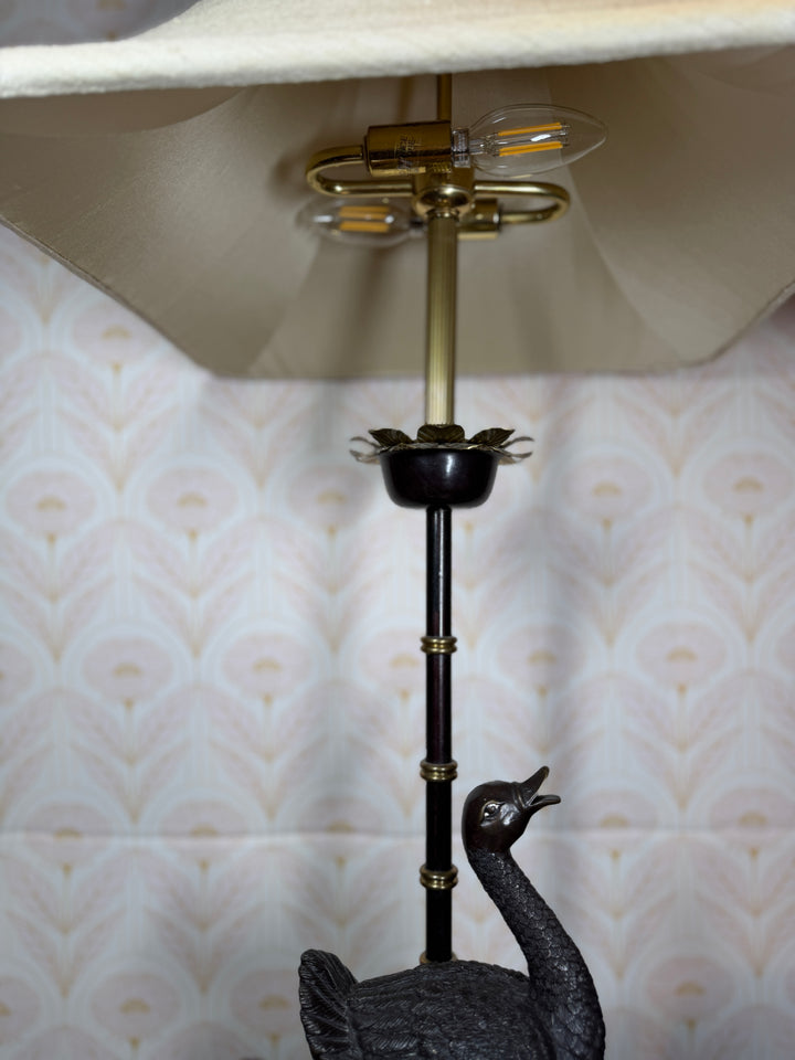 Late 20th Century Cast Bronze Ducks Lamps - Set of 2