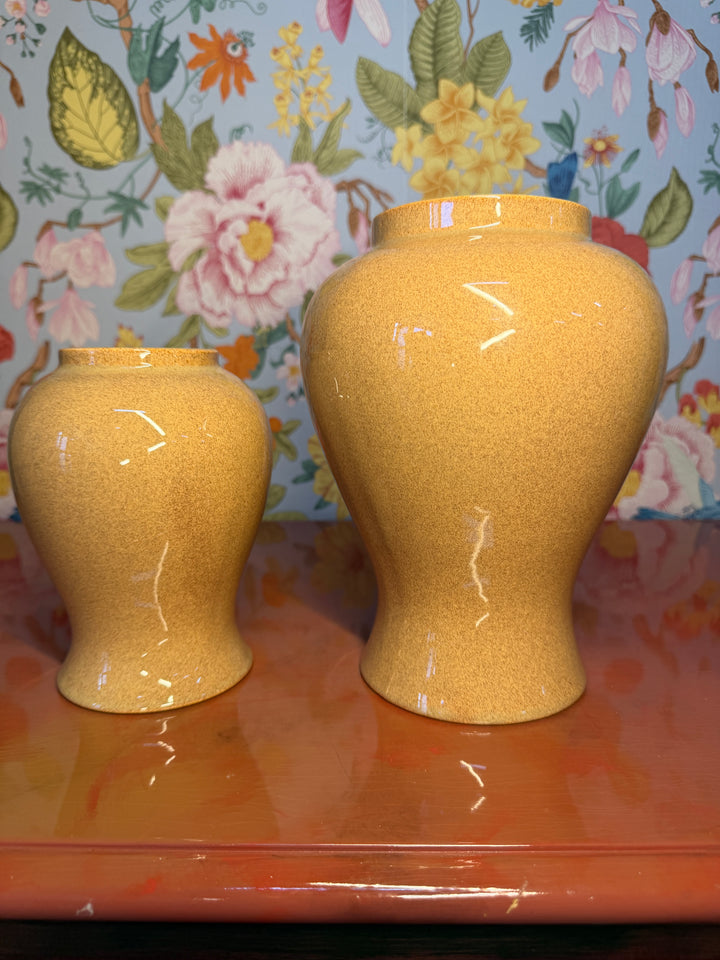 Set of Mustard/Brown Vases For Tiffany