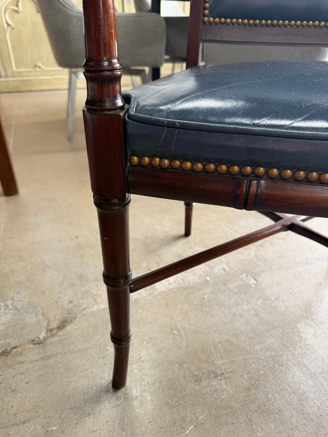 Regency Style Chairs with Faux Leather