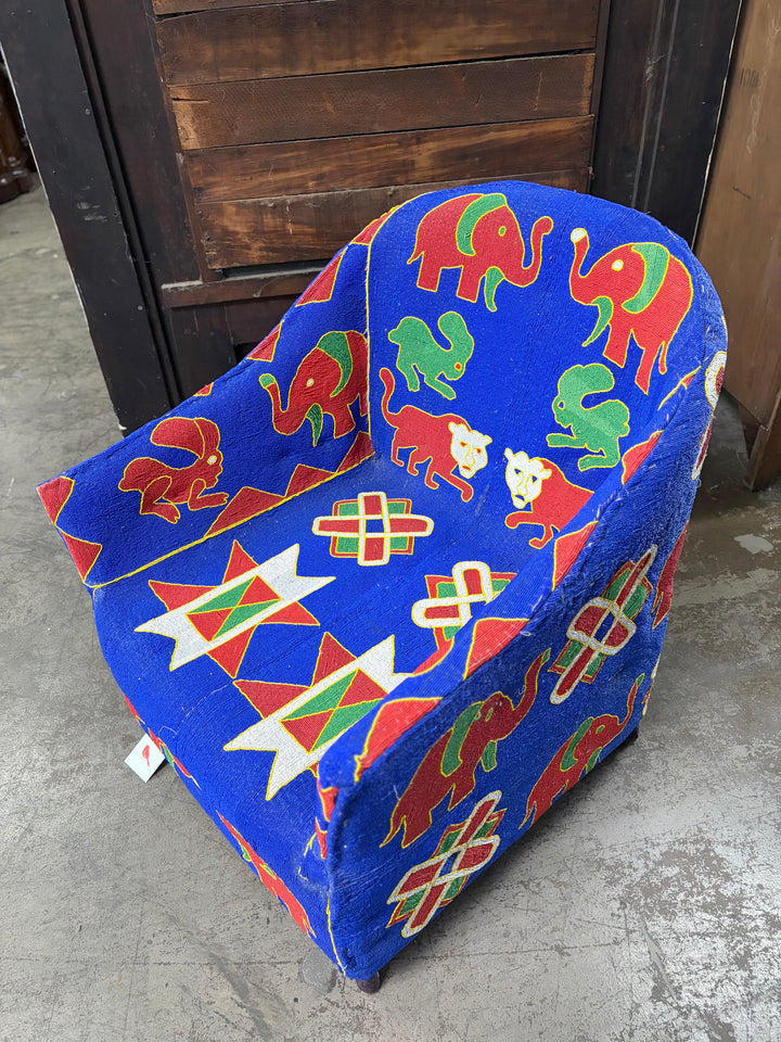 Vintage Beaded African Armchair