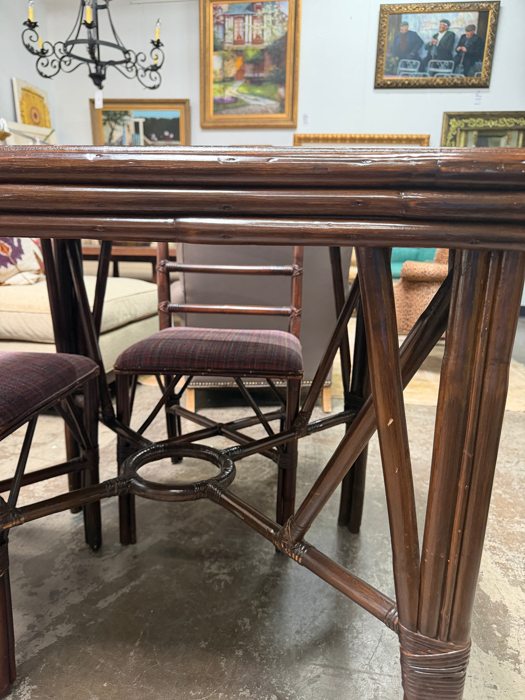 Vintage Bamboo Card Table