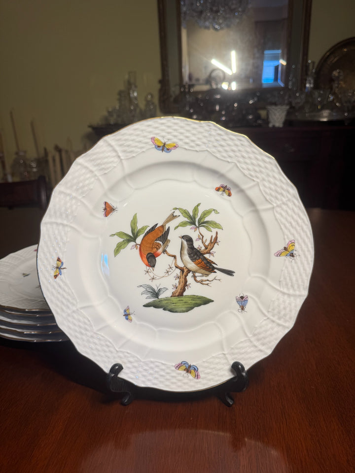 6 Herend Rothschild Dinner Plates (#1527)