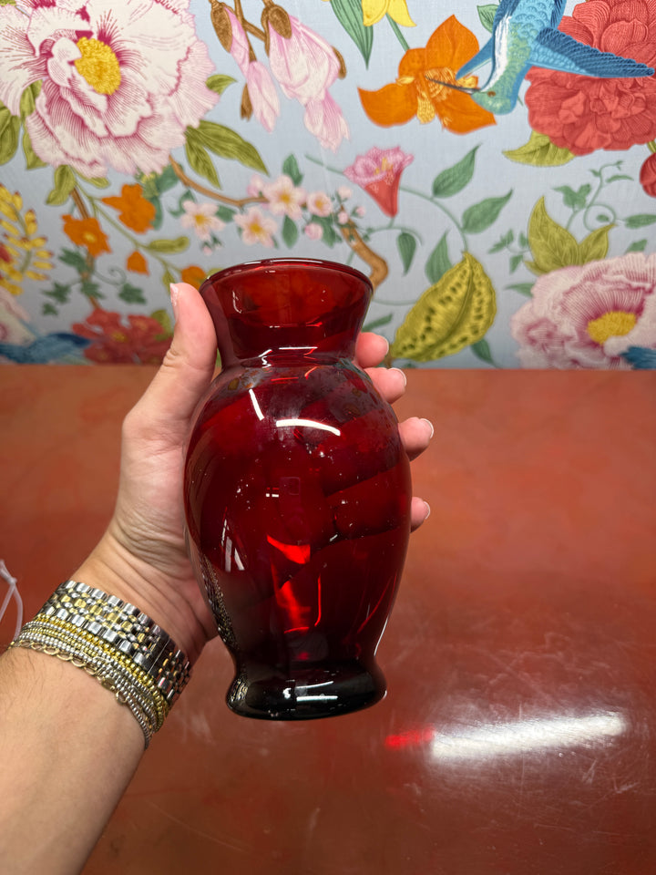Red Glass Vase