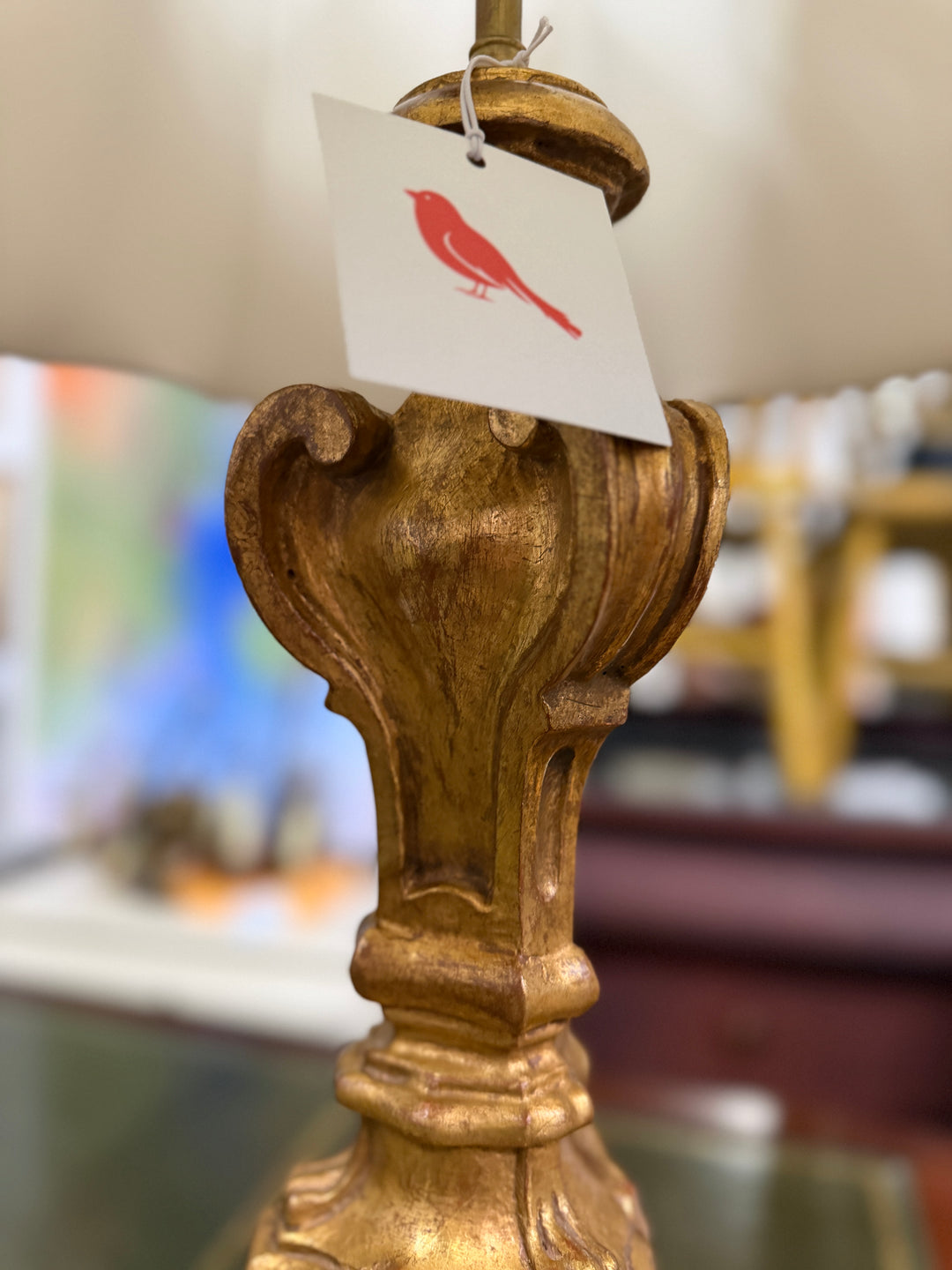 Gold Painted Empire Style Table Lamp