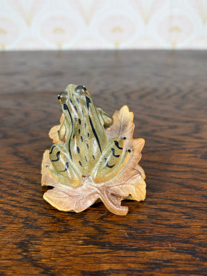 Hand Carved Wooden Frog