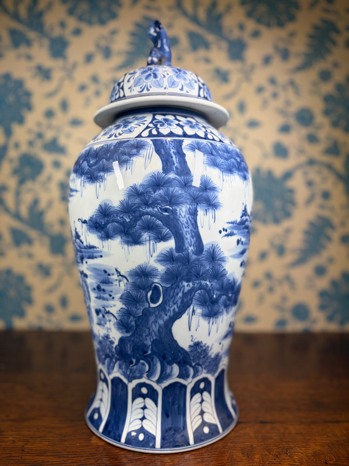 Blue and White Chinoiserie Urn
